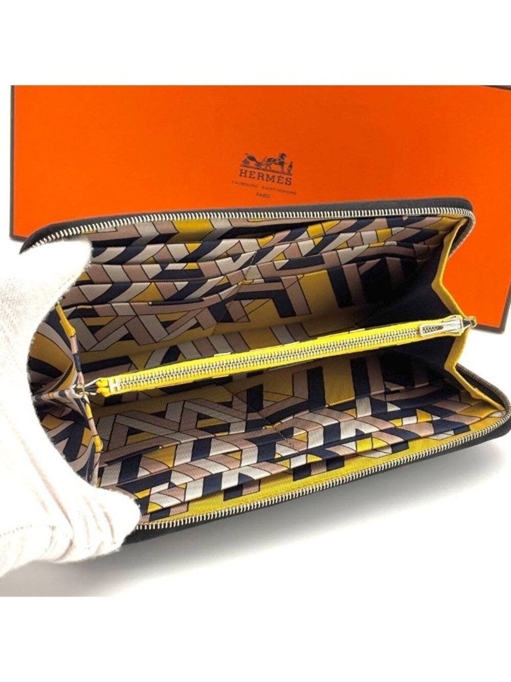 Hermes Wallet Azap Long Silk'in Veau Epsom Black